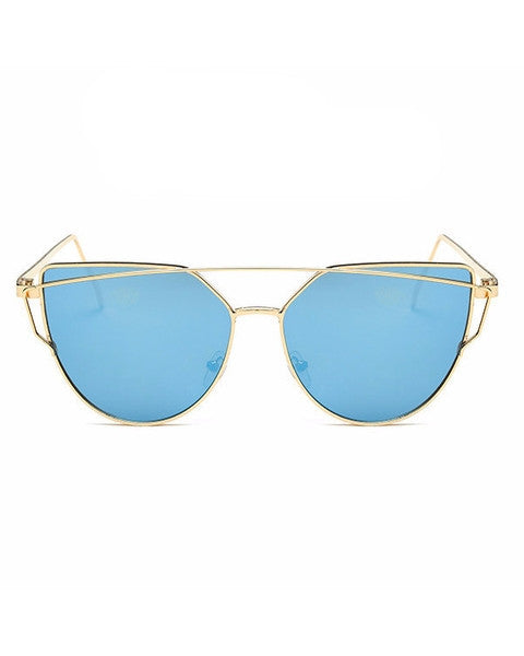 Gold Blue Cat eye Sunglasse